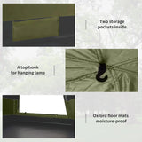 Outsunny Six Man Hexagon Camping Tent with Hang Hook and Carry Bag - Dark Green and Light Grey