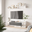 HOMCOM TV Cabinet with Wall Shelf for Wall-Mounted 65" TVs or Standing 40" TVs - White and Grey