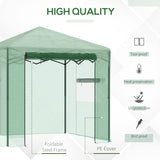 Outsunny Pop-up Small Greenhouse, Outdoor Walk-in Tomato Greenhouse with Carrying Bag, PE Cover, Steel Frame, Green, 2.4L x 1.8W x 2.4H m