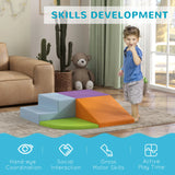 HOMCOM 4-piece Soft Play Set, Climb and Crawl Foam, Toddler Stairs and Ramp, Orange