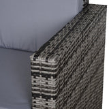 Outsunny Rattan Sofa, 2 Seater Garden Furniture with Soft Padded Cushion and Armrests, Wicker Garden Loveseat for Patio, Mixed Grey