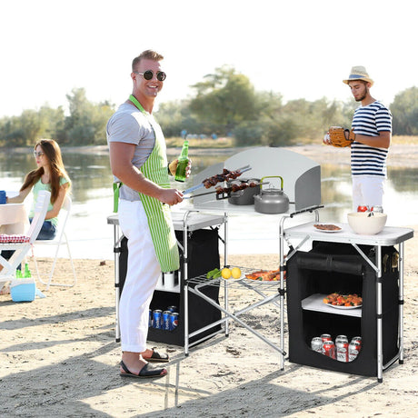 Folding Camping Table with Storage Organizer