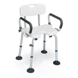 Non-Slip Shower Chair with U-Shaped Cutout for Elderly and Disabled-White