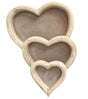 Three Wooden Heart Trays