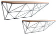 Set of 2 Black Geometric Shelves