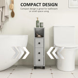 kleankin Slimline Bathroom Storage Cabinet - Grey