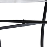 Outsunny 60 cm Mosaic Garden Table, Small Round Outdoor Side Table with Ceramic Top, Plant Stand for Patio, Balcony, Orange and White