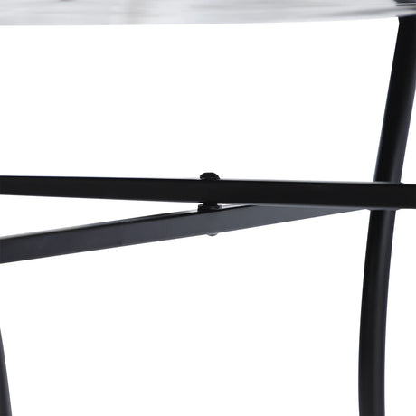 Outsunny 60 cm Mosaic Garden Table, Small Round Outdoor Side Table with Ceramic Top, Plant Stand for Patio, Balcony, Orange and White