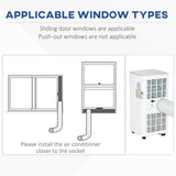 HOMCOM 7000 BTU Air Conditioning Unit, 3-in-1 Portable Air Conditioner, Dehumidifier, Cooling Fan with Remote Control, LED Display, 2 Speeds, 24H Timer, Window Venting Kit, 15m2