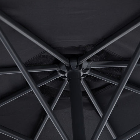 Outsunny 3 m Banana Parasol-Black