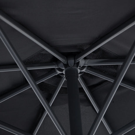 Outsunny 3 m Banana Parasol-Black