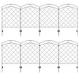 Outsunny Decorative Garden Fencing, 43in x 11.4ft Outdoor Picket Fence Panels, 8PCs Rustproof Steel Wire Landscape Flower Bed Border Edging Animal Barrier, Black