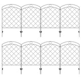 Outsunny Decorative Garden Fencing, 43in x 11.4ft Outdoor Picket Fence Panels, 8PCs Rustproof Steel Wire Landscape Flower Bed Border Edging Animal Barrier, Black