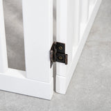 PawHut Wooden Pet Gate Foldable Freestanding Dog Safety Barrier w/ Support Feet