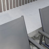 Outsunny Five-Piece Metal Dining Set, with Glass-Top Table - Grey