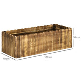 Outsunny 109L Raised Garden Bed, Wooden Rectangle Planter Box, Outdoor Herb Vegetable Flower Pot (100L x 40W x 30H cm)