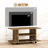 HOMCOM Modern TV Cabinet Stand Storage Shelves Table Mobile Bedroom Furniture Bookshelf Bookcase Walnut