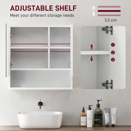 kleankin Wall Mounted Bathroom Storage Cupboard - White