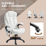 Vinsetto Boucle Six-Point Massage Office Chair - White