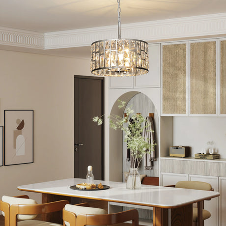 HOMCOM 72 Glass Crystallite Chandelier - Silver-Tone