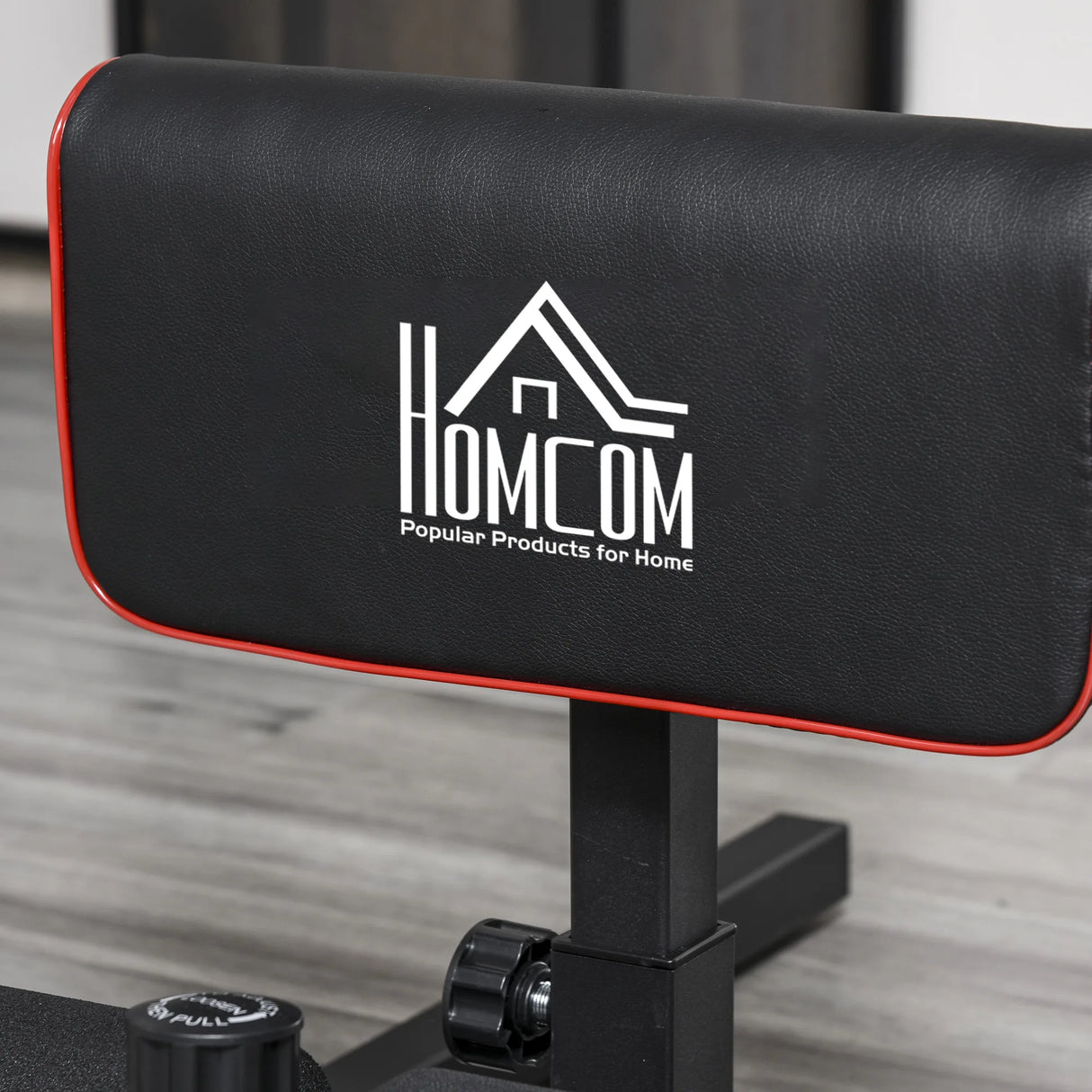 HOMCOM Squat Machine with Push Up Stand, Padded Hip Thrust Bench with Adjustable Cushion for Home Gym Work Out, Black