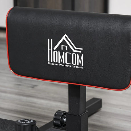 HOMCOM Squat Machine with Push Up Stand, Padded Hip Thrust Bench with Adjustable Cushion for Home Gym Work Out, Black