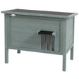 PawHut Feral Cat House, Wooden Insulated with Removable Floor, Water-Resistant Openable Roof - Charcoal Grey
