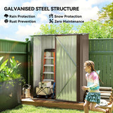 Outsunny 5.3 x 3.1ft Corrugated Steel Garden Shed - Brown