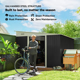 Outsunny 3.3 x 2.68m Corrugated Metal Shed - Black