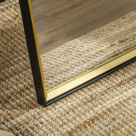 HOMCOM 157 x 37cm Elegant Full-Length Mirror - Black/Gold-Tone