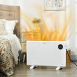 HOMCOM 1200W Electric Convector Heater, Freestanding or Wall Mounted, Space Heater with Adjustable Thermostat, Timer, White