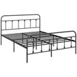 HOMCOM Double Minimalistic Metal Bed Frame - Black