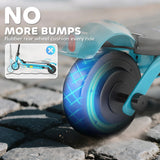 AIYAPLAY Electric Scooter for Kids Aged 6-14 Years, with Colourful Lights, Blue