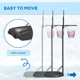 SPORTNOW Height Adjustable Basketball System, Freestanding Basketball Hoop and Stand w/ Wheels, 167-228cm