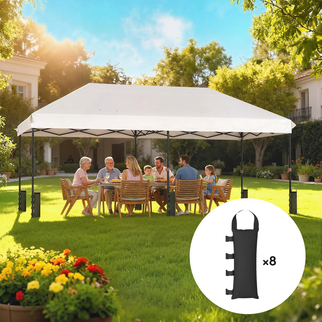 Outsunny 8 Pack Gazebo Sand Weights Bags, 40 kg 600D Heavy Duty Sand Bags Sandbags for Canopy Tent Legs, Without Sand, Black