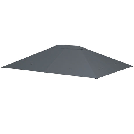 Outsunny 3 x 4m Gazebo Canopy Replacement Cover, Gazebo Roof Replacement (TOP COVER ONLY), Dark Grey