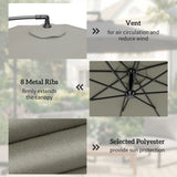 Outsunny 3m Overhanging Parasol, with Base, Weights and Cover - Light Grey
