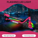 AIYAPLAY Electric Scooter for Kids Aged 6-14 Years, with Colourful Lights, Pink