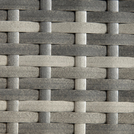 Outsunny Rattan Side Table, Outdoor Coffee Table with Plastic Board Under the Full Woven Table Top for Patio, Garden, Balcony, Mixed Grey