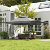 Outsunny 5 x 3m Height Adjustable Pop-Up Gazebo, with Accessories - Grey