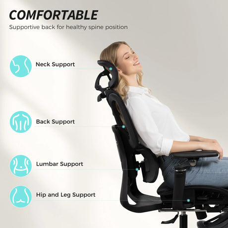 HOMCOM Ergonomic Office Chair, High Back Mesh Desk Chair, Black