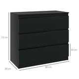 HOMCOM Chest of Three Drawers - Black