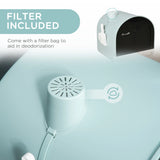 PawHut Hooded Cat Litter Box, Kitten Litter Tray, with Lid, Scoop, Filter, Flap Door