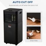 HOMCOM 8000 BTU 4-In-1 Portable Air Conditioner Unit Cooling Dehumidifying Ventilating  for Room up to 15m², with Fan, Remote, 24H Timer, Window Mount Kit, R290, A Energy Efficiency