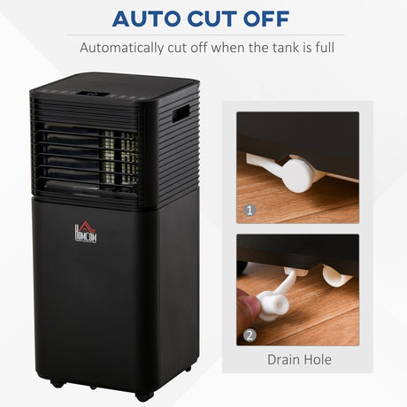 HOMCOM 8000 BTU 4-In-1 Portable Air Conditioner Unit Cooling Dehumidifying Ventilating  for Room up to 15m², with Fan, Remote, 24H Timer, Window Mount Kit, R290, A Energy Efficiency