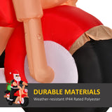 HOMCOM 5.5ft Christmas Inflatable Santa Claus Riding a Motorcycle Blow Up Decoration Xmas Dcor for Garden