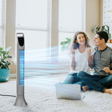 HOMCOM 36'' Freestanding Tower Fan, 3 Speed 3 Mode, 7.5h Timer, 70 Degree Oscillation, LED Panel, 5M Remote Controller, Silver