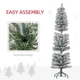 HOMCOM 5ft Artificial Snowy Pencil Christmas Tree - White