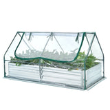 6 x 3 x 3 Feet Galvanized Raised Garden Bed with Greenhouse