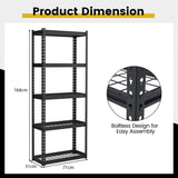 5-Tier Heavy Duty Wire Storage Racks with Anti-slip Foot Pad-Black